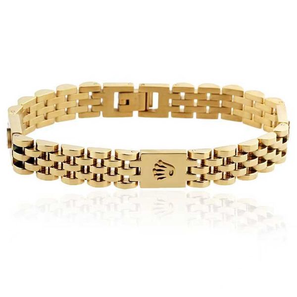 

luxury gold speed measuring bracelets for men and women three crown chain bracelets fashion jewelry gifts, Golden;silver