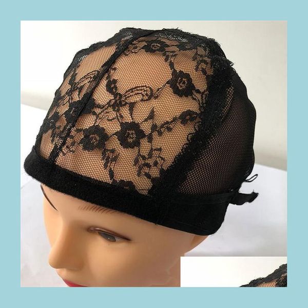 

wig caps wig cap for making wigs with adjustable strap on the back weaving size glueless caps good quality hair net black drop deliv dhux6, Black;brown