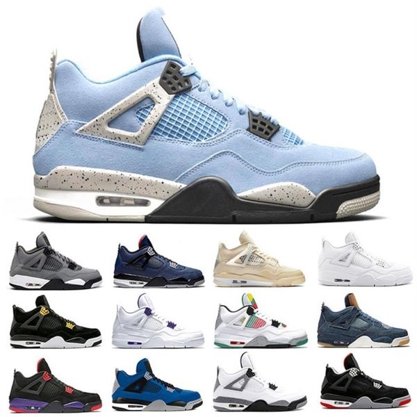 

sell well university blue jumpman 4 mens boots shoes metallic travis scotts olive sail bred royalty 4s men trainers sports sneaker2393, Black