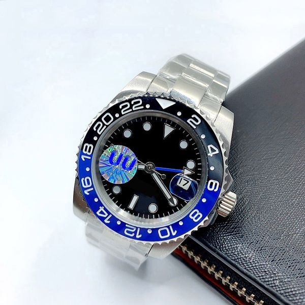 

mens watch 2813 movement automatic wristwatch ceramics 904l steel strap waterproof sapphire luminous watchs 41mm, Slivery;brown