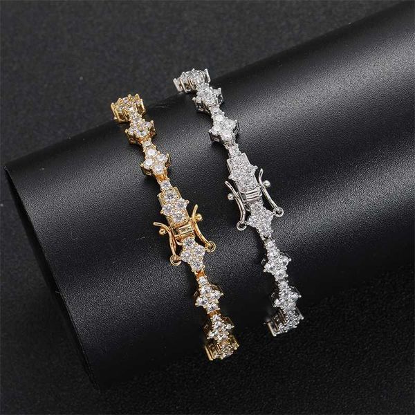 

7-inch cubic zirconia bracelet and 8-inch brass zirconia bracelet fashion hip-hop women's jewelry bb217, Golden;silver