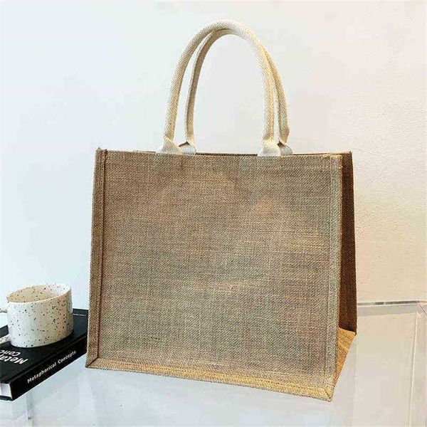

bags natural linen handbag women's leisure business style file shopping grass woven bag purses
