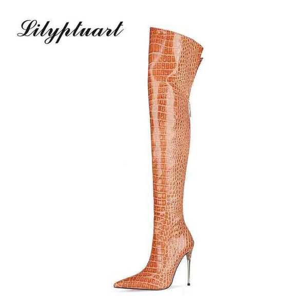 

boots spring dij high women over the knee heels pointy toe stiletto heel red leather 220901, Black