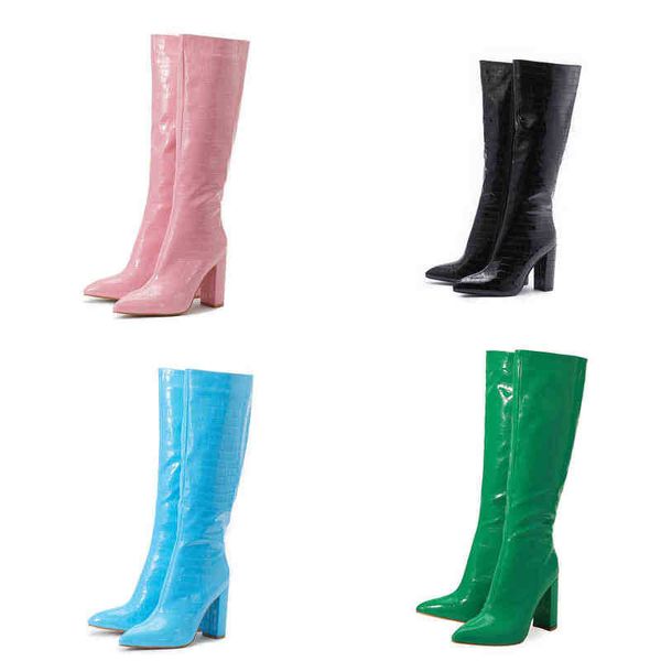 

boots xibeilove new autumn winter knee high boots women party mature thin high heels women's boots club female trendy shoes 220913, Black