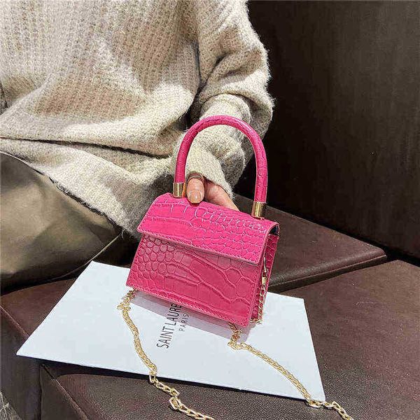 

evening bags crocodile pattern mini crossbody bags for women fashion all-match chain designer shoulder messenger purses and handbags 220623