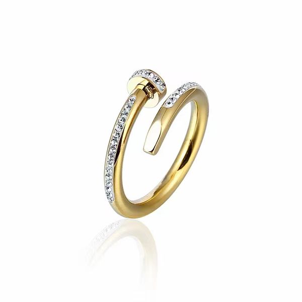 

black full nail rings love screw ring mens rings classic men titanium steel designer for women luxury gifts woman girl silver rose gold jewl
