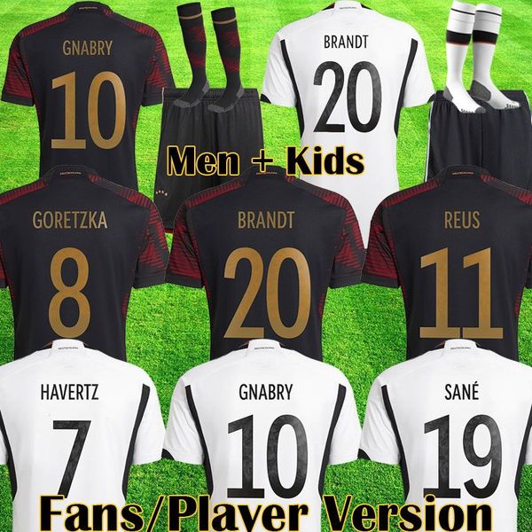 

2022 world cup soccer jerseys german hummels kroos werner muller boys set football shirt t gotze sanea khedira reus men kids kit women unifo, Black;yellow