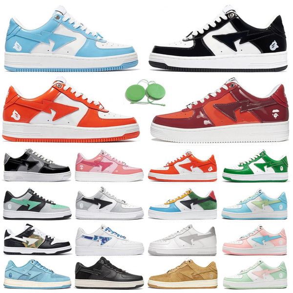 

new 2023 dhgate og running shoes bapestas bapesta baped ape men running shoes patent blue orange green black white pastel camo beige suede l