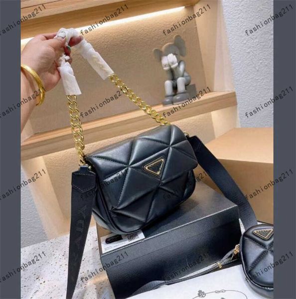 

designers bags 2pcs/set women handbag luxurys womens underarm chain small square messenger fashion adjustable shoulder strap handba purses h