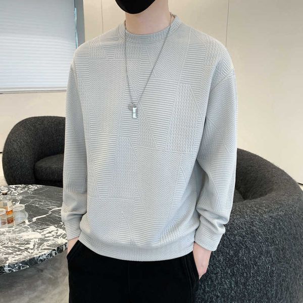 

plus size men's sweater 2022 autumn and winter new fashion comfortable round neck long sleeve loose casual, Black