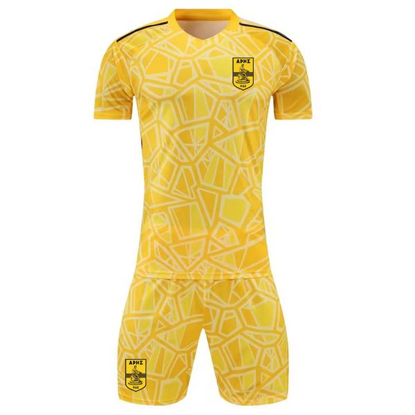 

goalkeeper jerseys 22-23 aris thessaloniki soccer kits running sets men football shirt 2023 sports short sleeves goalkeeper mens kit, Black;blue