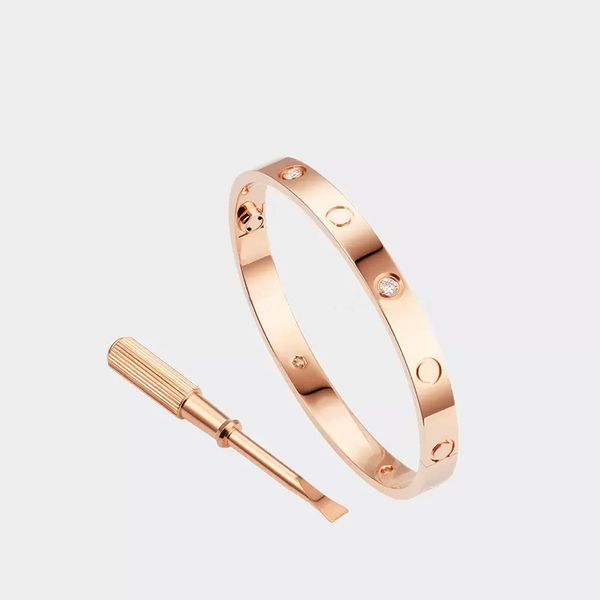 

Designer Bracelet For Women LOVE Bracelets Mens Bangle Carti Bracelet 4 Diamonds Rose Gold Luxury Jewelry Titanium Steel Gold-Plated Never Fade Not Allergic