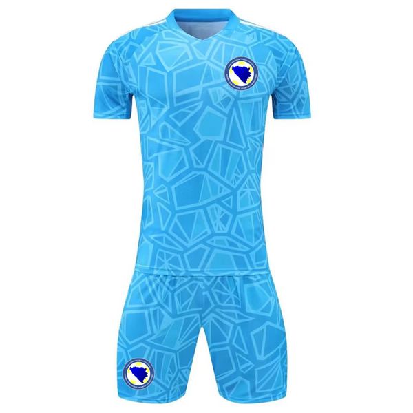

goalkeeper jerseys running sets 22-23 bosnia and herzegovina soccer kits men football shirt 2023 sports short sleeves goalkeeper mens kit, Black;blue