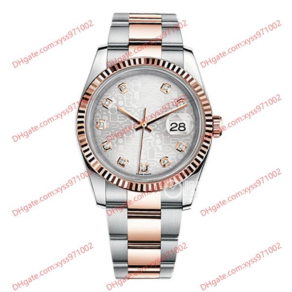 

high-quality watch 2813 automatic men's watch 116231 36mm silver printing dial 18k rose gold stainless steel women's wristwatch sa, Slivery;brown