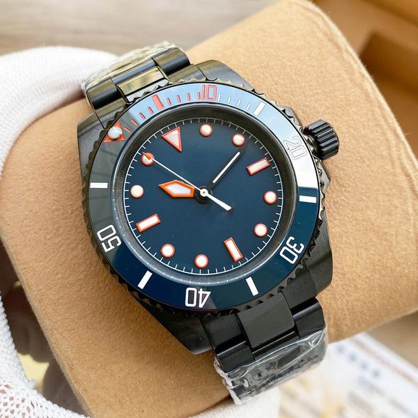 

mens watch fully automatic mechanical watches 40mm stainless steel strap ceramic case design wristwatch gift wristwatches montre de luxe, Slivery;brown