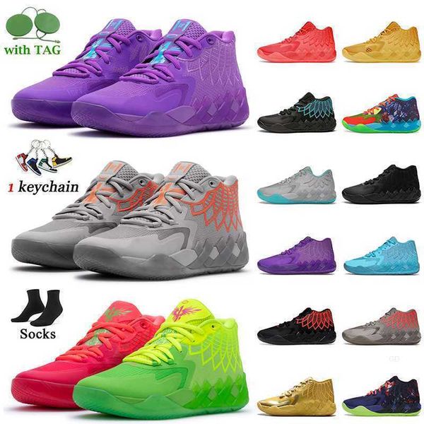 

wholesale 2022 fashion lamelo ball basketball shoes mb.01 mens trainers queen city rock ridge red blast rick and morty be you galaxy i, Black