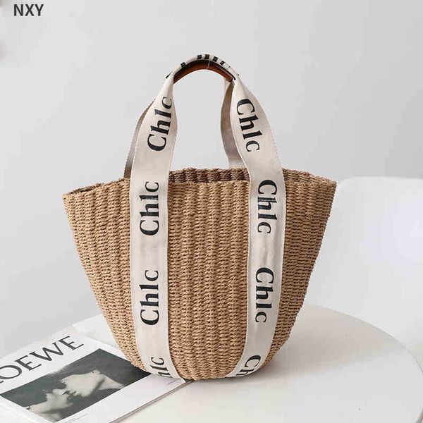 

evening bags summer straw bag women large capacity handle handmade woven handbag bohemia vacation rattan beach kintted purse 220623