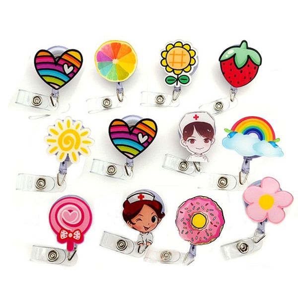 

key rings cute credit card clip cartoon retractable hospital nurse badge holder reel id keychains drop delivery 2022 smtkr, Slivery;golden