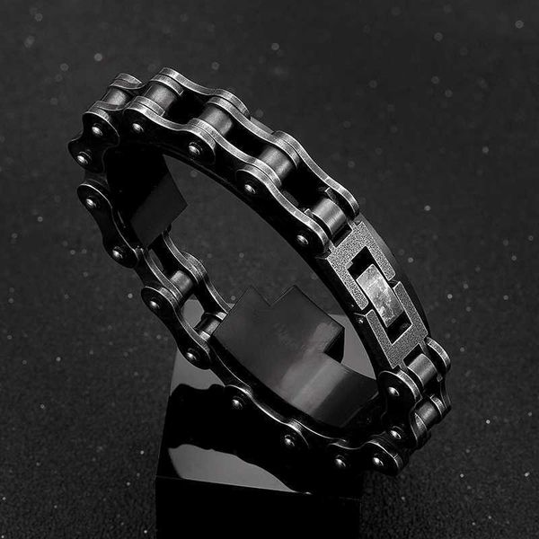 

vintage stainless steel bicycle chain men's bracelet wide motorcycle accessories men's bracelet jewelry, Golden;silver
