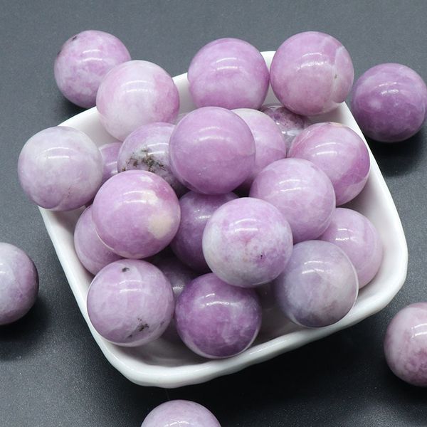 

natural 20mm non-porous-ball no holes undrilled chakra gemstone sphere collection healing reiki decor lepidolite stone balls beads, Black