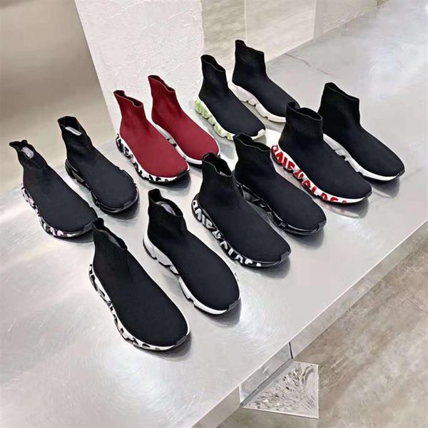 

classic bb woven socks shoes boots knitted fabric men's women's slip-on boot customized air cushion outsole sports coupl204k, Black
