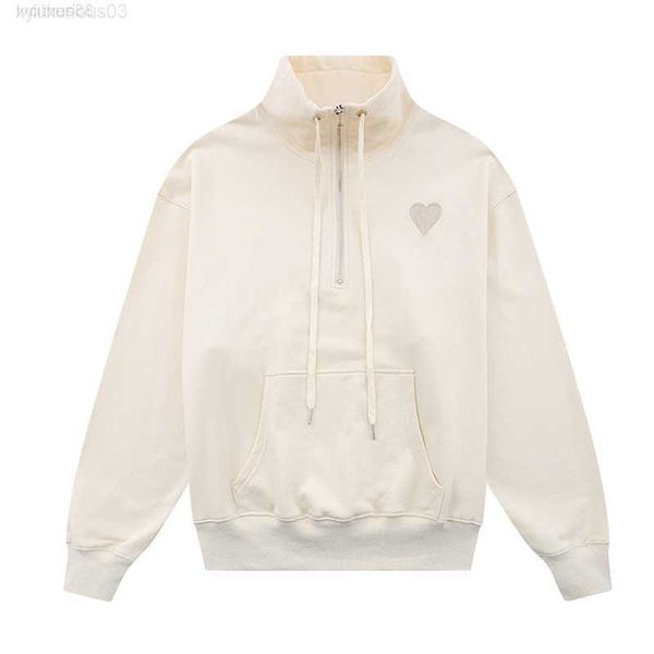 

21ss paris designer mens skateboard sweatshirts long sleeve shirts hoodies women embroidery love printed letter lovers zipper coat, Black