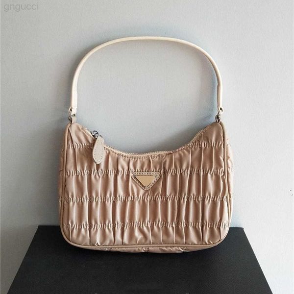 

women pleated shoulder bags luxury ruffled hobos purses fashion baguettes lady underarm bag multiple solid colors quality