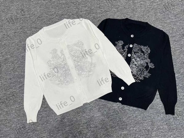 

brand womens sweaters designer front five-pointed star printed cardigans single button round collar casual knitwears fashion warm cardigan, White;black