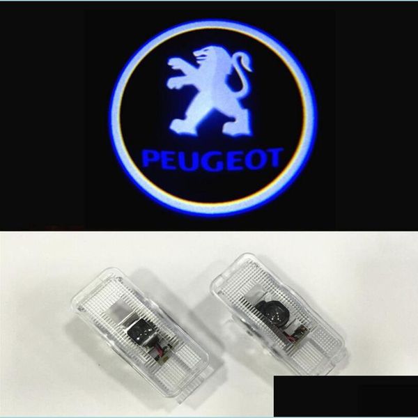

decorative lights 2pcs/set for peugeot door logo light projector wireless ghost shadow welcome laser lamp 508 408 308 3008 4008 5008 dh9ms