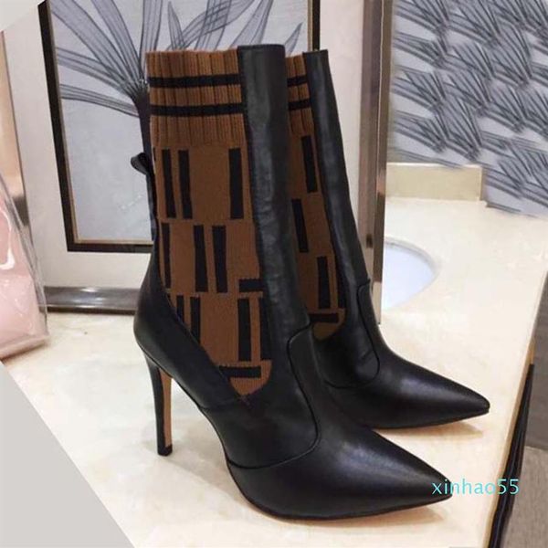 

women designer boots silhouette ankle boot black martin booties stretch high heel sock boots and flat sock sneaker winter women sh271q