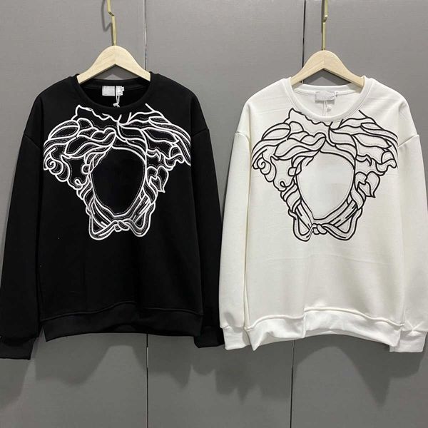 

vers designer hoodie mens sweatshirt medusa diamond pullover sweater men women hip-hop long sleeve tshirt loose casual sweat shirt 4xl, Black