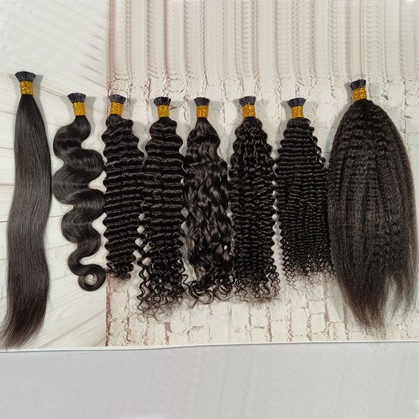 

natural black keratin i tip hair extensions pre bonded stick extension 100g set