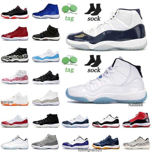

wholesale basketball shoes jumpman 11 11s university blue concord low cap and gown closing ceremony platinum tint size 36-47 jordas air shoe, Black