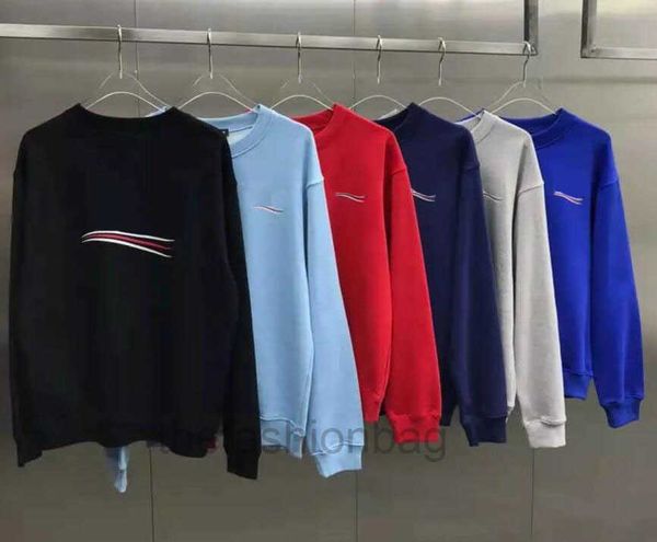 

sweatshirts men's hoodies new wave print and women's fashion round neck sweater esigner long-sleeved t-shirt, Black