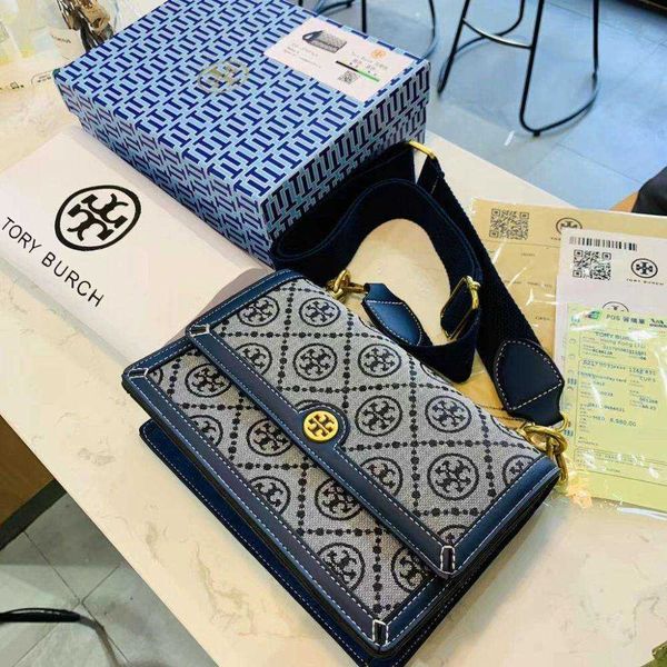 

luxury woman's handbag torys leather burchs designer bags tote single shoulder tb classic blue bag lady messenger crossbod single shoul