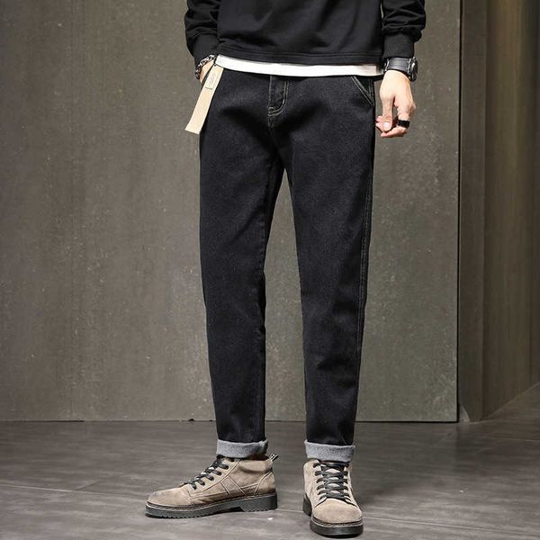 

men's jeans trendy fashion loose new harun autumn and winter plush regular, Blue