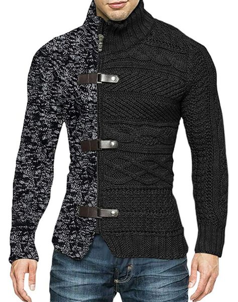 

mens designer pullover sweaters high turtle neck winter warm thicken slim fit sweater fashion pile collar solid color knit shirts for men, White;black