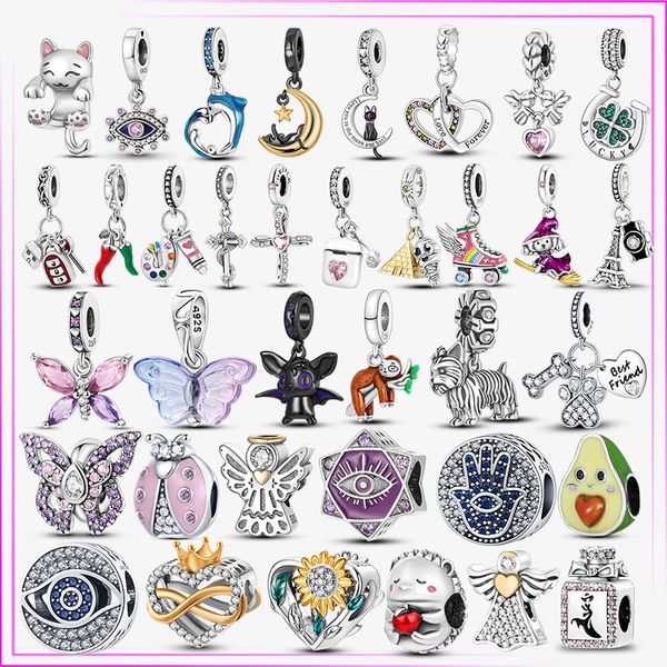 

charms 925 sterling sier beetles butterfly angel bead sunflower heart shaped plata de ley for original pendant bracelet drop delivery smtbu, Bronze;silver