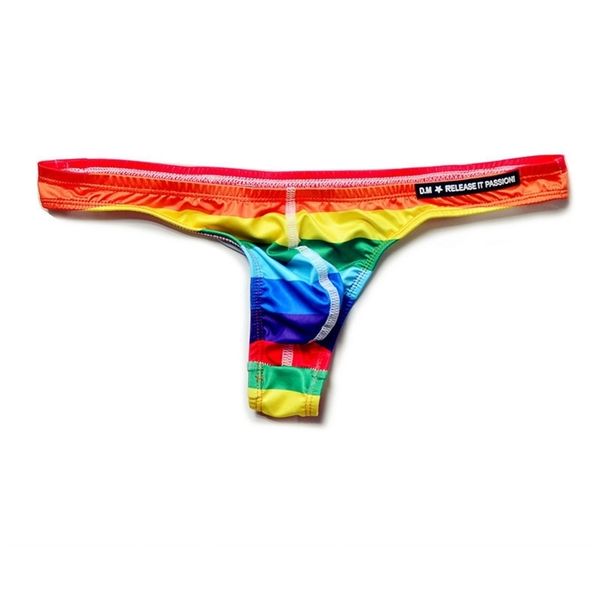 

rainbow color mini briefs mens thong swimwear super gay swim underwear tanga pouch bikini swimsuit t back panties desmiit 220706