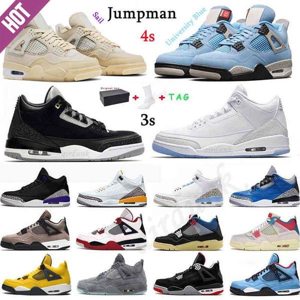 

2022 men basketball shoes boots university blue black cement 4 4s white oreo unc taupe haze og bred mens jumpman 3 3s trainers sne257d