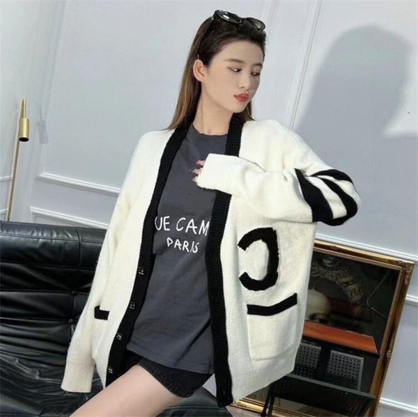 

New Womens Spring and Autumn Loose Fitting Casual Designer Sweater Cardigan, White