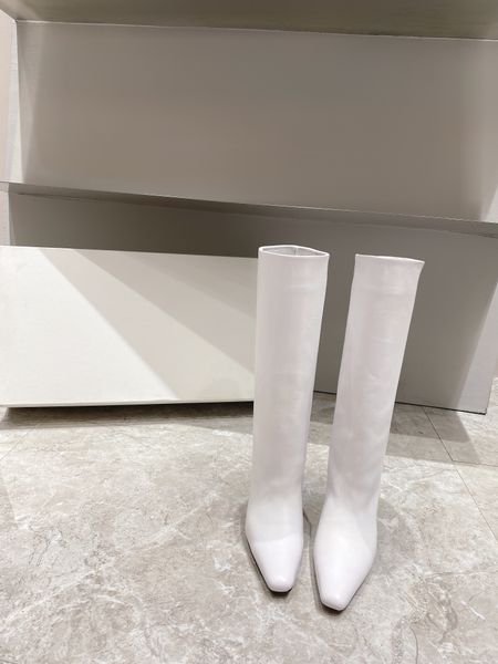 

2022 new style women's knee high boots high heel western cowboy boots embroidered pointed toe shoes women winter motorcycle, Black