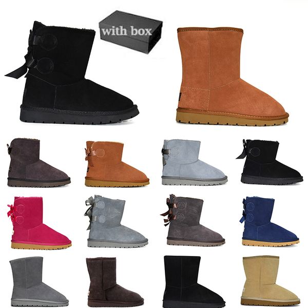 

ugglies boots designer boots shoes australia women winter booties girl classic snow boot plush ankle short bow mini fur black chestnut pink