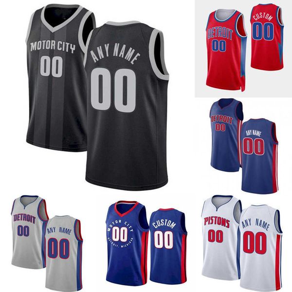 

75th custom mens womens detroit''pistons''24 jamorko pickett 13 kelly olynyk 17 rodney mcgruder 8 trey lyles basketball, Black;red