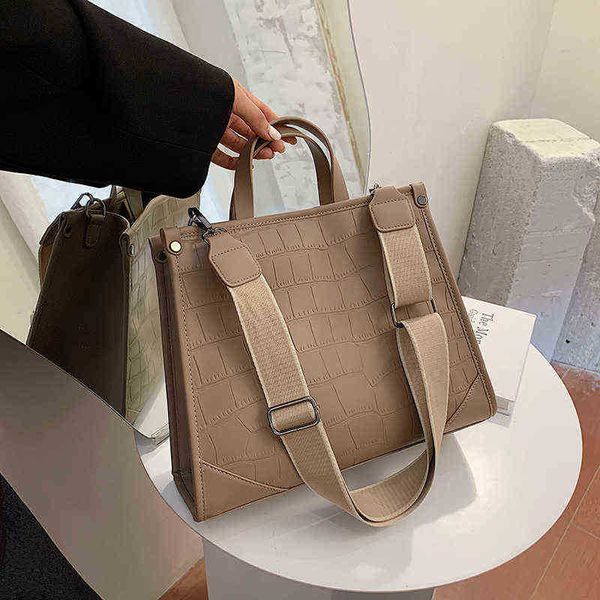 

evening bags retro large capacity crocodile women's bag new korean style shoulder fashion tote 220623