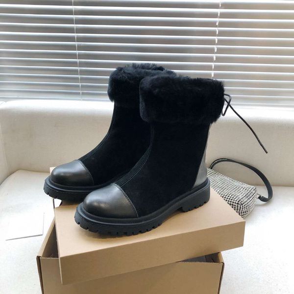 

shoes designer version pure handmade 2022ss ug warm snow boots black fur