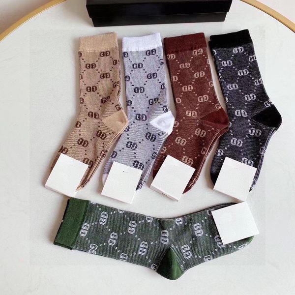 

luxury designer socks mens and women's socks pure cotton sock high-quality high street comfortable womens tube sockings with box, Black