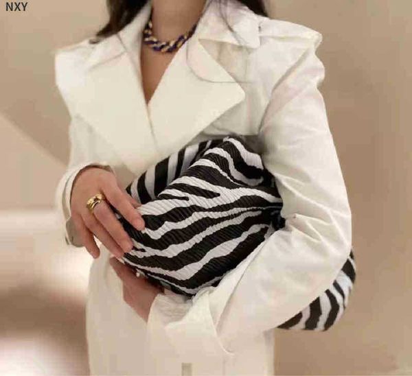 

evening bags fashion designer bags clutch dumpling bag zebra holographic cloud clip purse women pleated pouch totes handbag 2022 220623