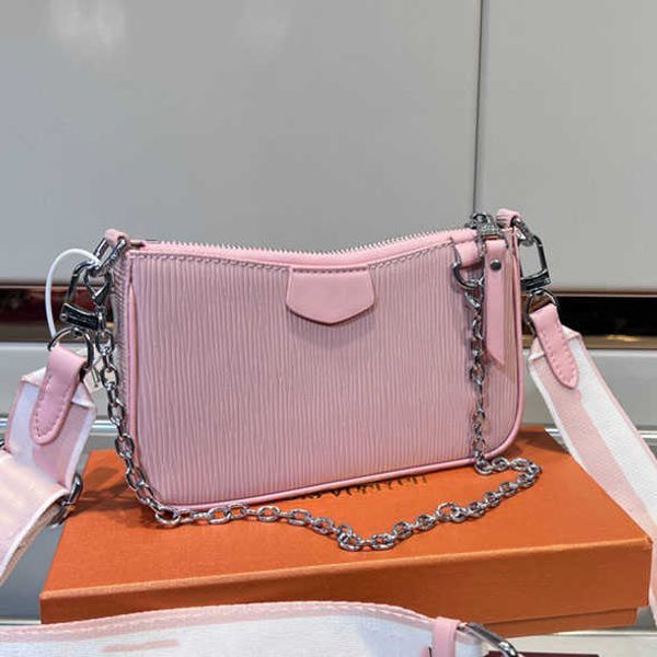 

Cases Easy Pouch On Strap Mini For Women Leather Hobo Cell Phone Pocket Wallets Cross Body Wallet Designer Handbags Lady Purse Bags 6696 12858ess, Rose pink silver chain