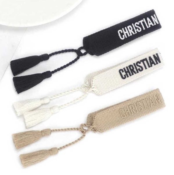 

luxury classic bracelets women's designer brand d bangle jewelry embroidered word woven bracelet letter rope fashion tassel girl men co, Golden;silver